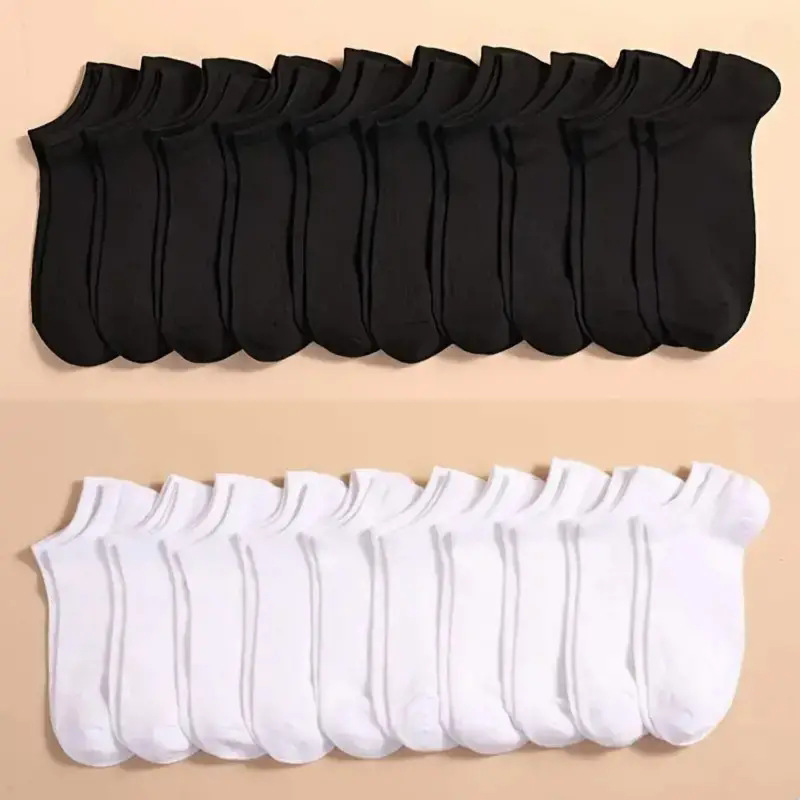 Ankle Sock Low Cut - 10 Pasang Kaos Kaki Pendek Hitam