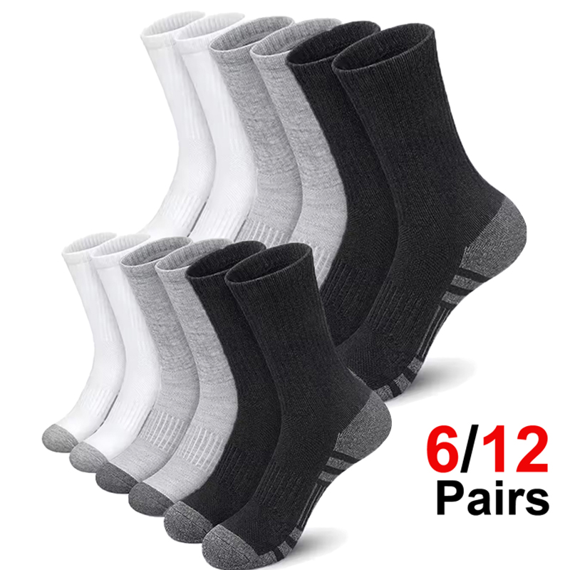 Cotton Crew Sock Pack - Kaos Kaki Olahraga Pria 6 Pasang,