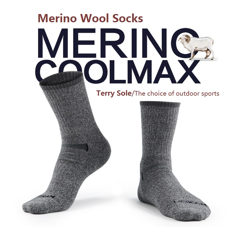 Wool Hiking Sock - MEIKAN Pria Merino kaus kaki wol