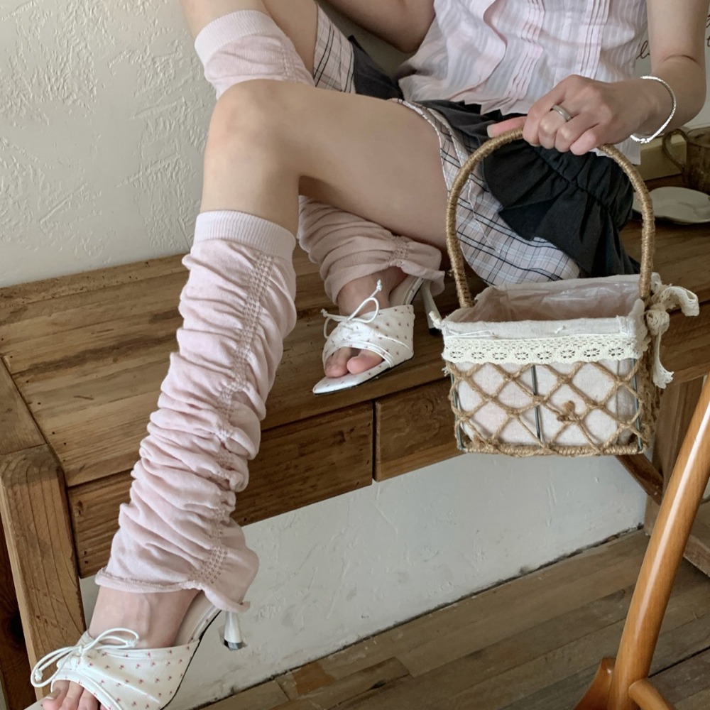 Boot Sock Slouchy - Penutup Kaki Model Ruffle Bubble Pink,