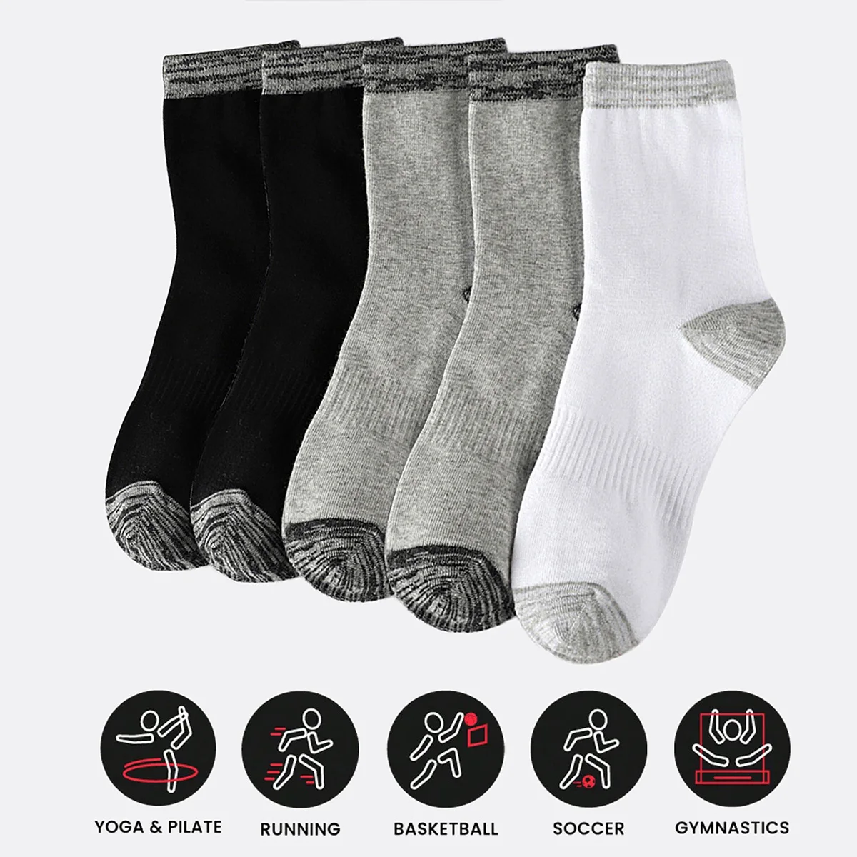 Athletic Sock Cushion - 1/5 Pasang Kaus Kaki Atletik Pria
