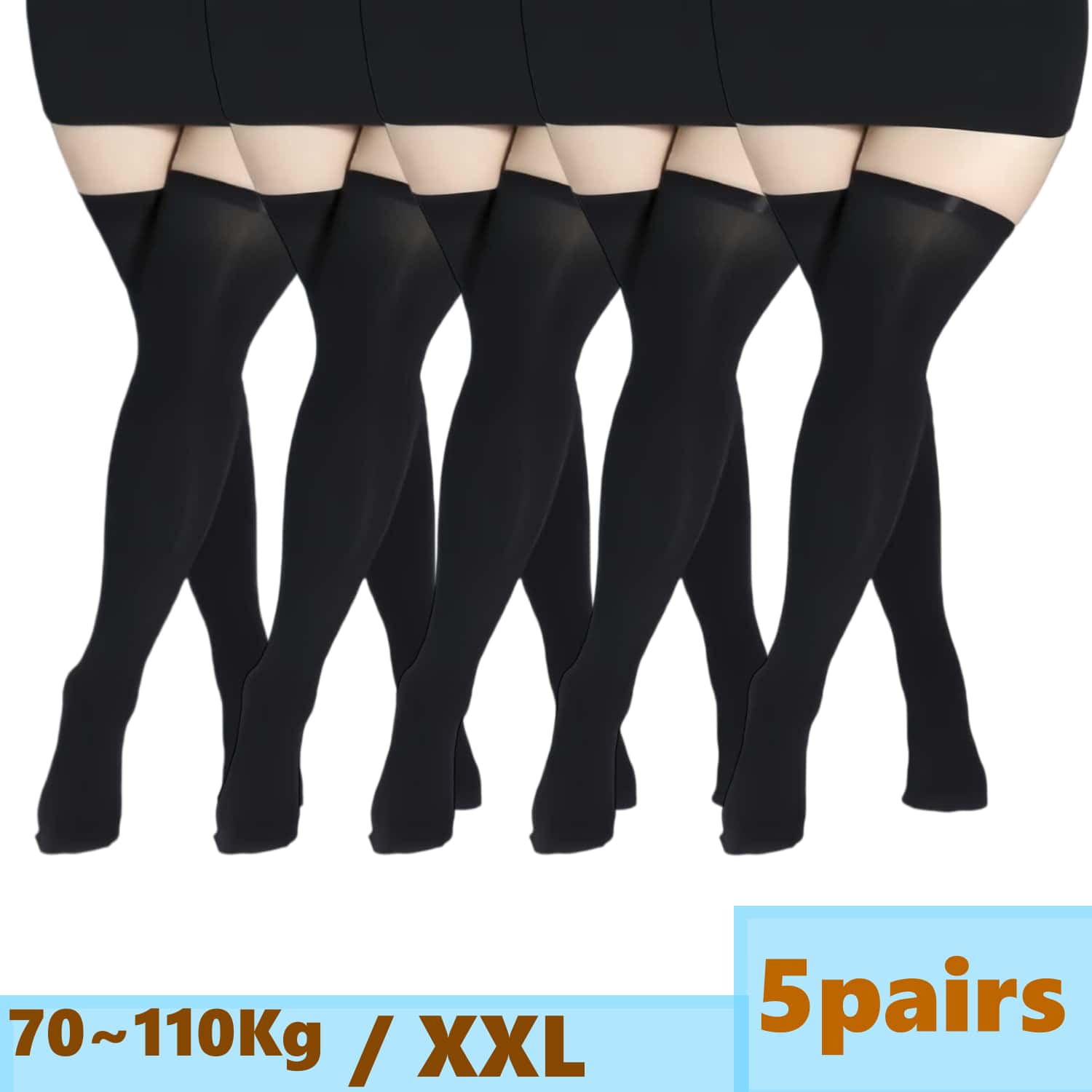 Thigh High Sock Stay Up - Stoking Wanita Ukuran Besar Berenda Setengah