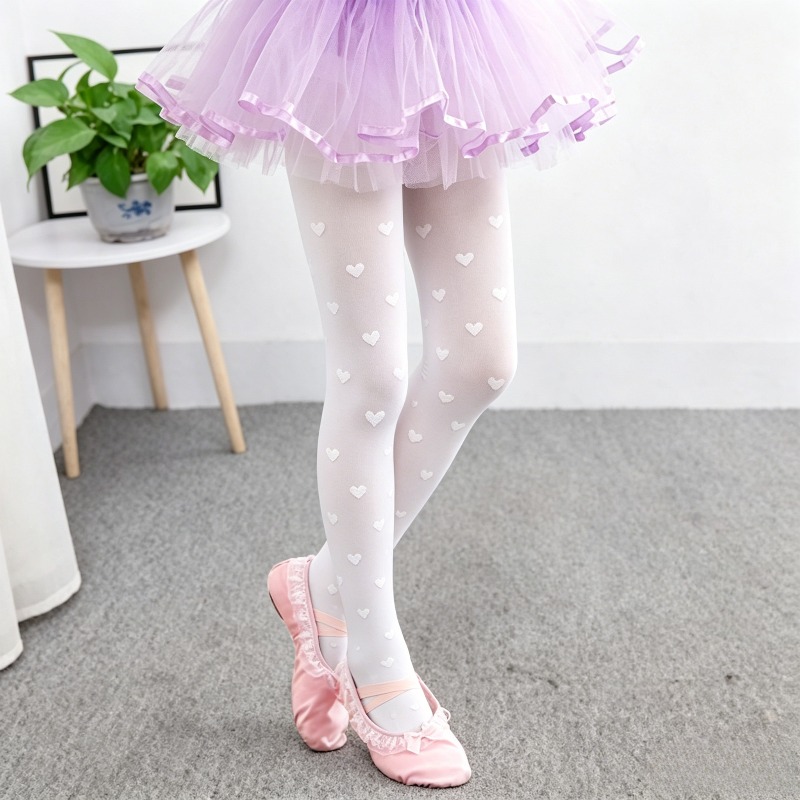 Tights Pantyhose Sheer - Stoking Balet 10D Motif Pita Hati,