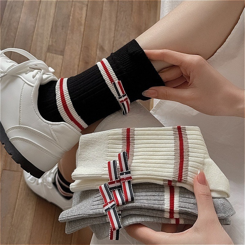 Cotton Crew Sock Pack - Kaus Kaki Wanita 3-Pak Katun Combed
