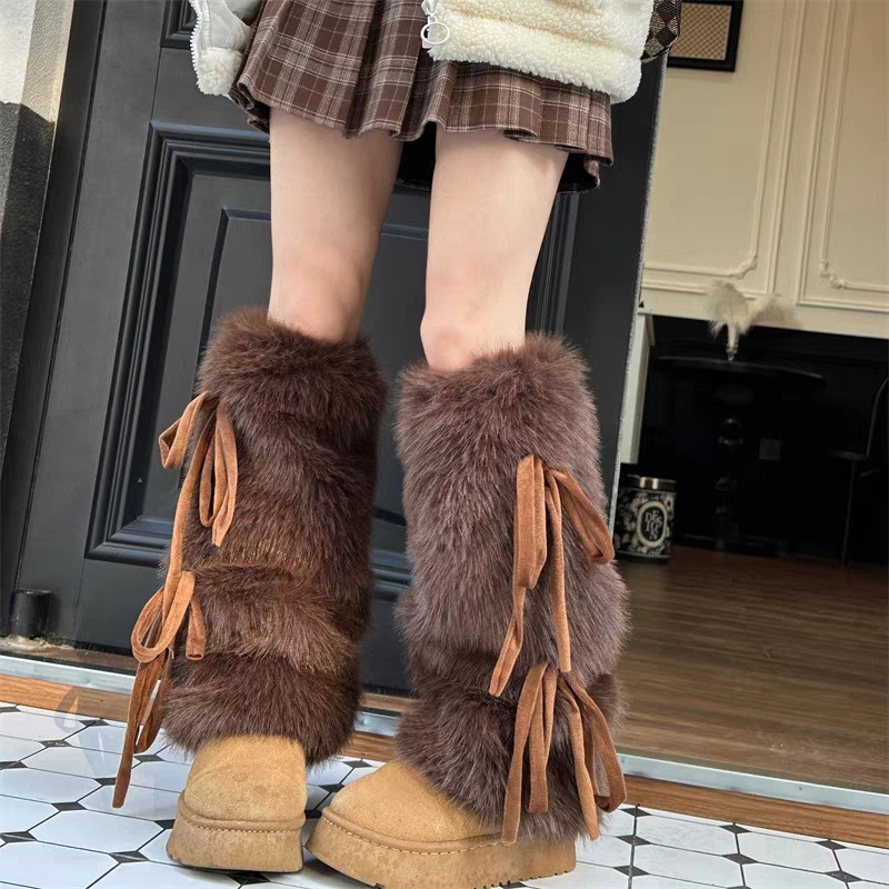 Boot Sock Slouchy - Penghangat Kaki Bulu Imitasi untuk Wanita