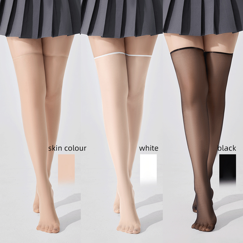 Thigh High Sock Stay Up - Kave 3 pasang nilon tipis stoking