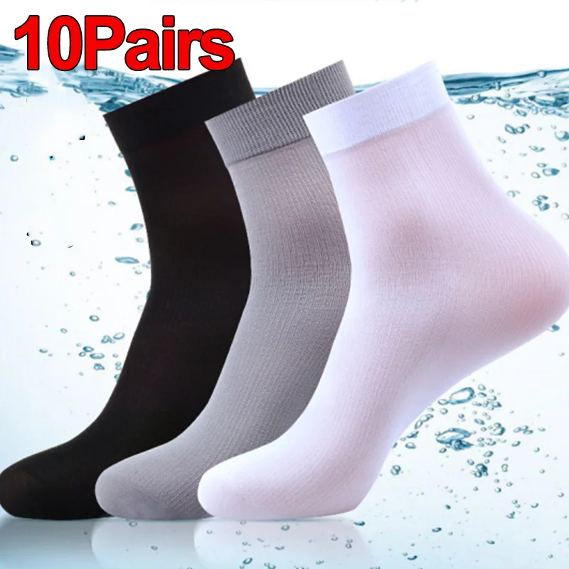 Silk Sock Bamboo - Kaus kaki pria ultra-tipis, 10 pasang