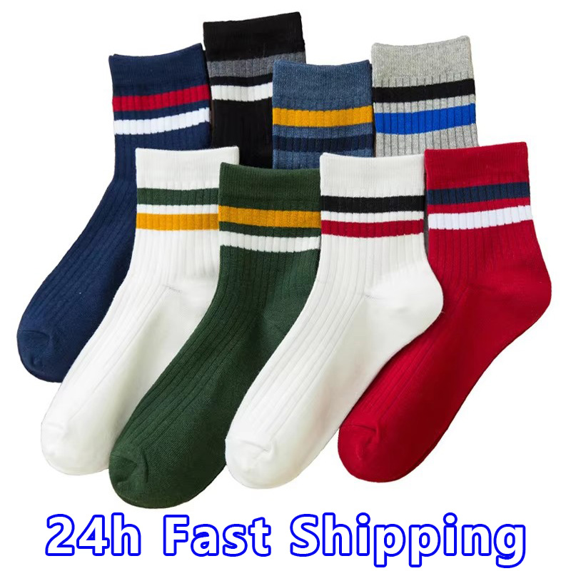 Cotton Crew Sock Pack - 3 Pasang/Pak Kaus Kaki Pria Katun