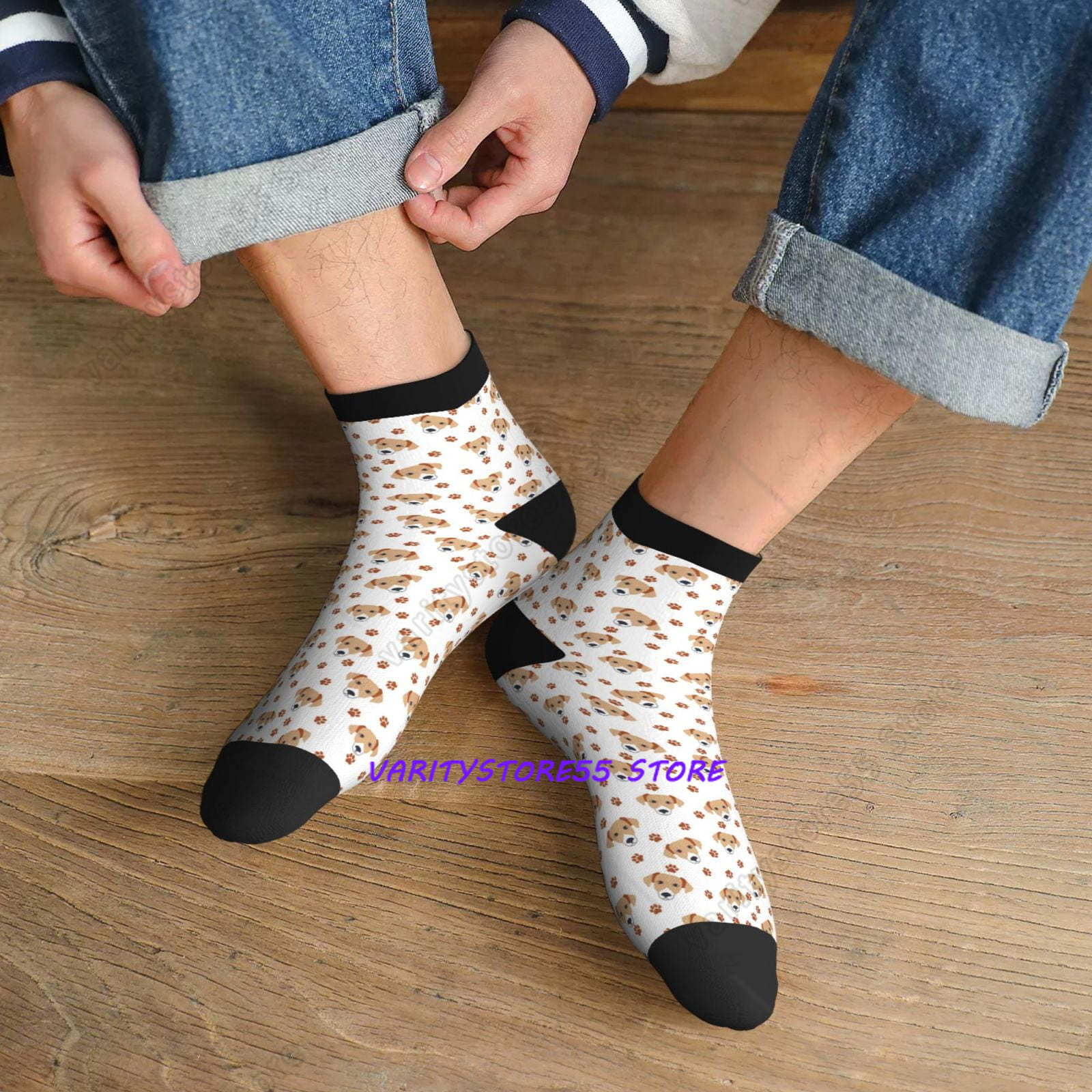 Kaos Kaki Crew Pola Anjing Lab - Athletic Sock Cushion ulasan dan harga