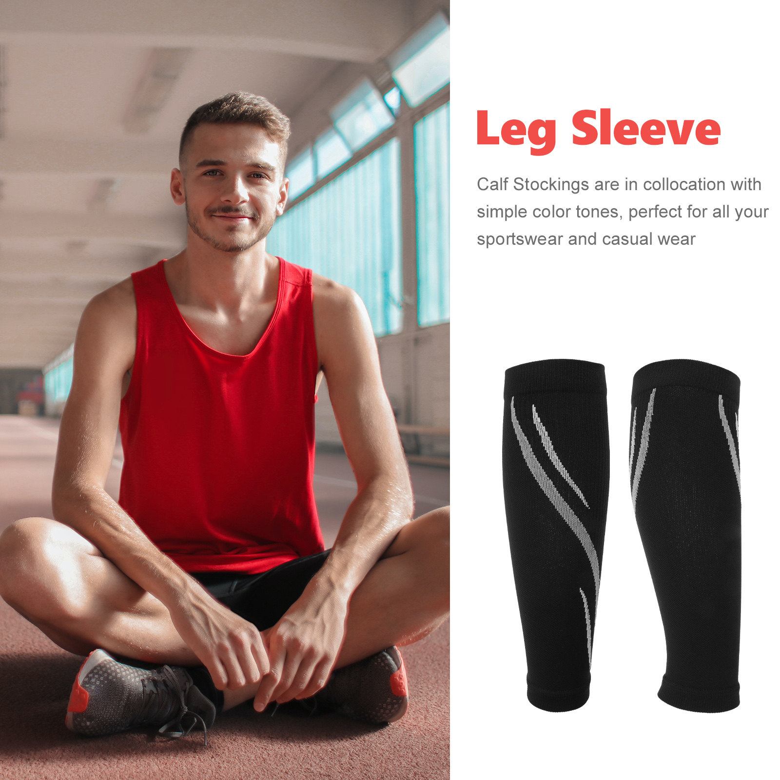 1 Pasang Kaus Kaki Olahraga El - Compression Sleeve Calf ulasan dan harga