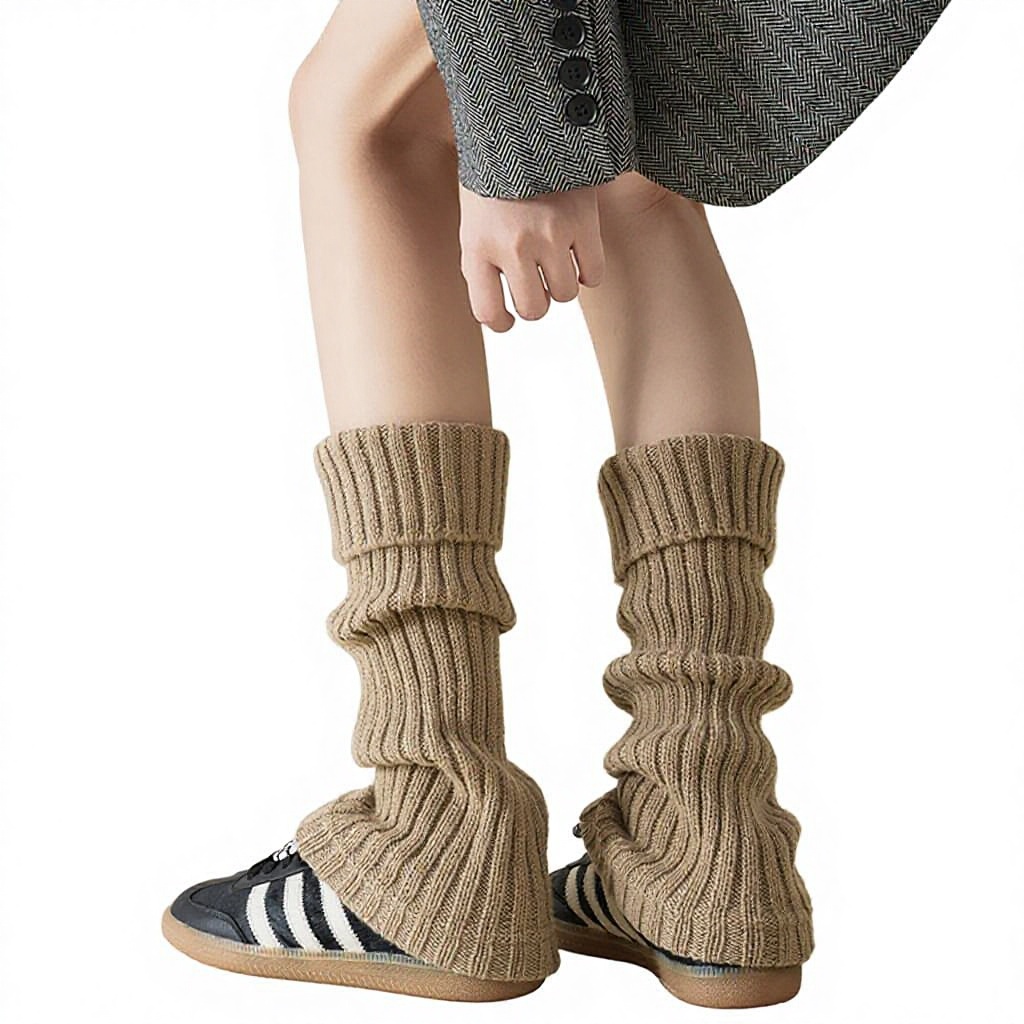 Penghangat Kaki Rajut Bergaris - Boot Sock Slouchy ulasan dan harga
