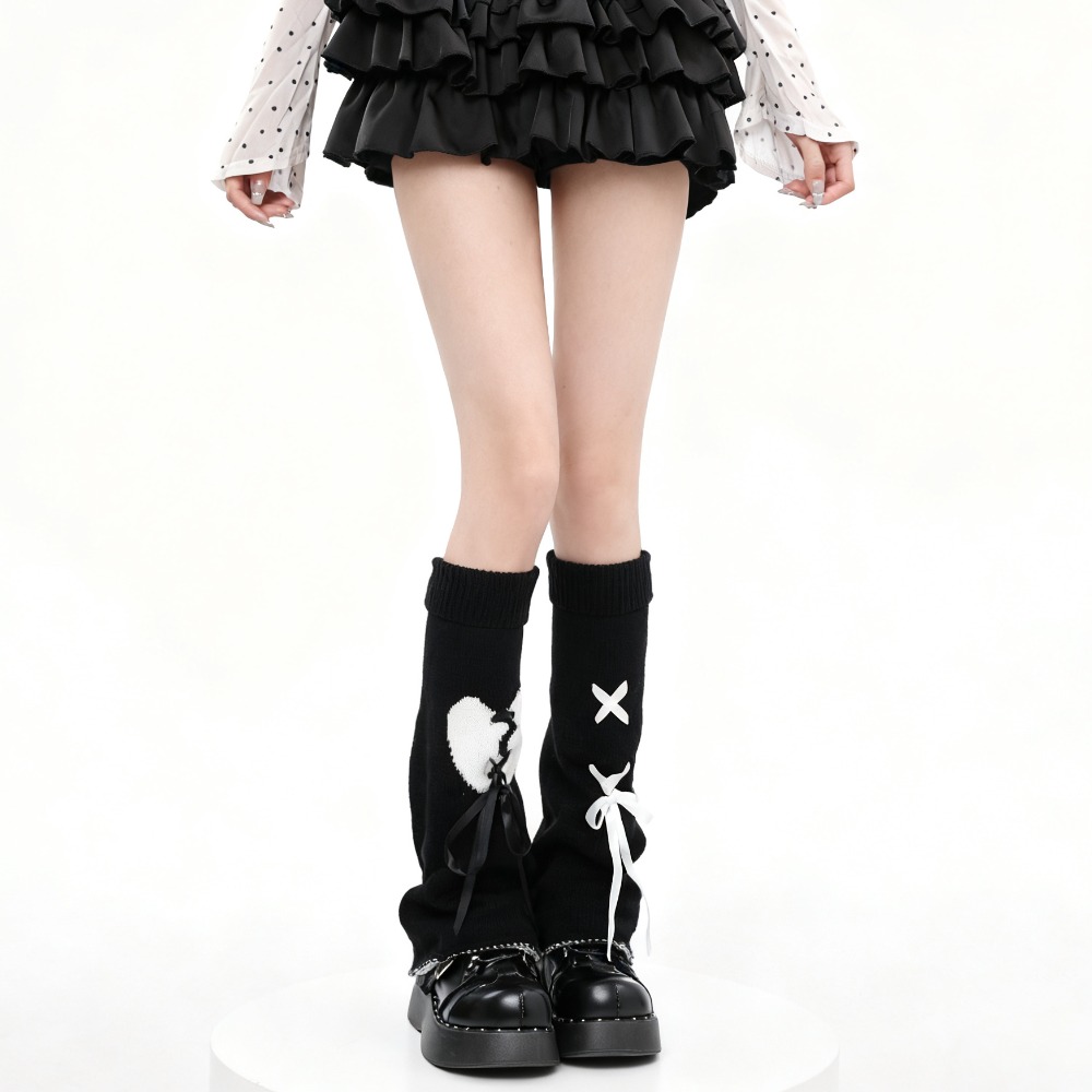 Y2K Heart Tie Flared Slouchy L - Boot Sock Slouchy ulasan dan harga