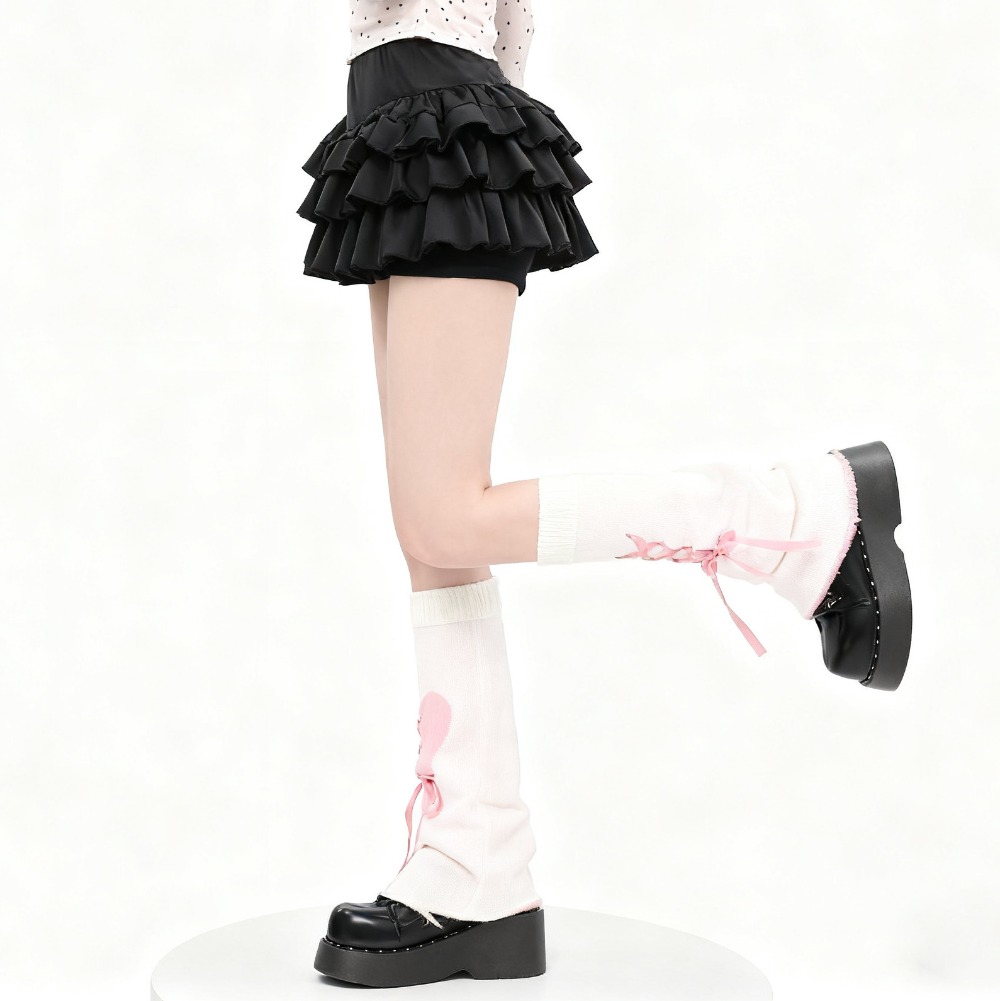Y2K Heart Tie Flared Slouchy L - Boot Sock Slouchy ulasan dan harga