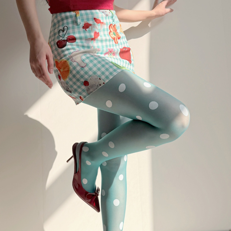 Stoking Transparan Motif Polka - Tights Pantyhose Sheer ulasan dan harga