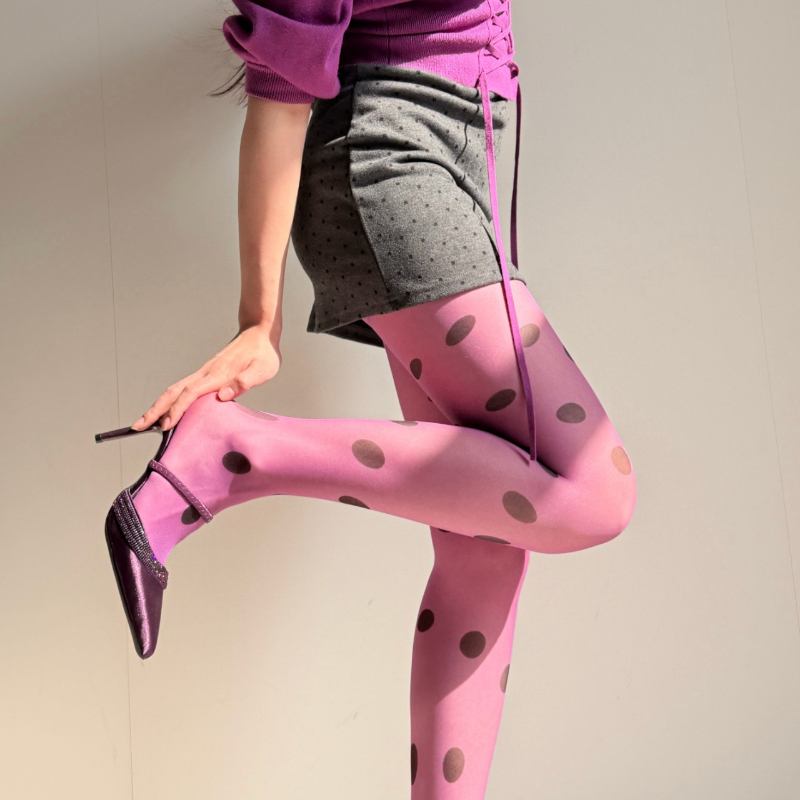 Stoking Transparan Motif Polka - Tights Pantyhose Sheer ulasan dan harga