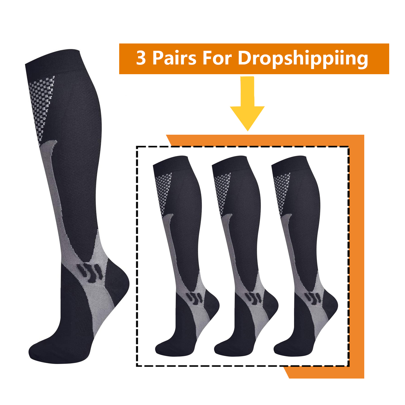 Brotock 3 Pasang untuk Dropshi - Compression Sock Medical ulasan dan harga