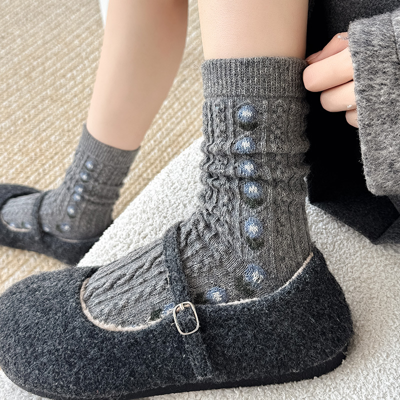 Kaos Kaki Wol Motif Bunga Mani - Boot Sock Slouchy ulasan dan harga