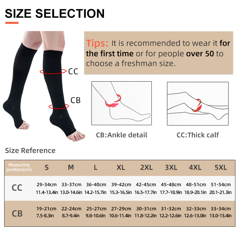 S-5XL 2 buah/pasang kaus kaki  - Compression Sock Medical ulasan dan harga